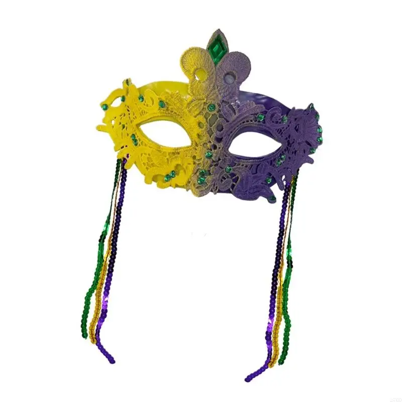 270D dekorative Maskeraden-Gesichtsabdeckung aus Kunststoff, leichtes Design mit beweglichen Quasten, Halloween-Zubehör für