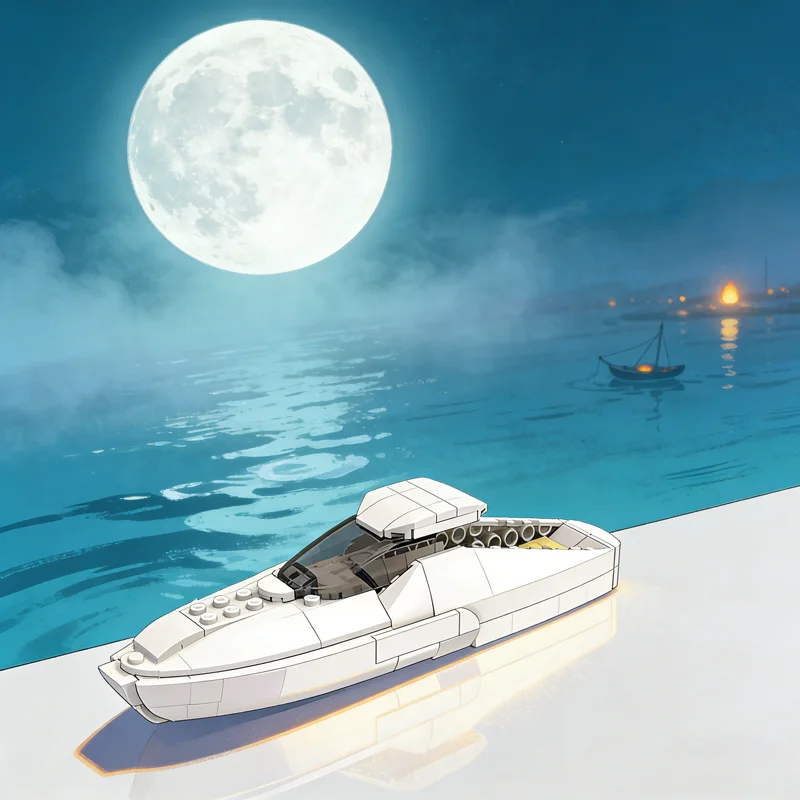 

120 шт. MOC City Harbor, современная модель скоростной лодки, строительные блоки, креативные рождественские подарки, кирпичные игрушки, образование для детей