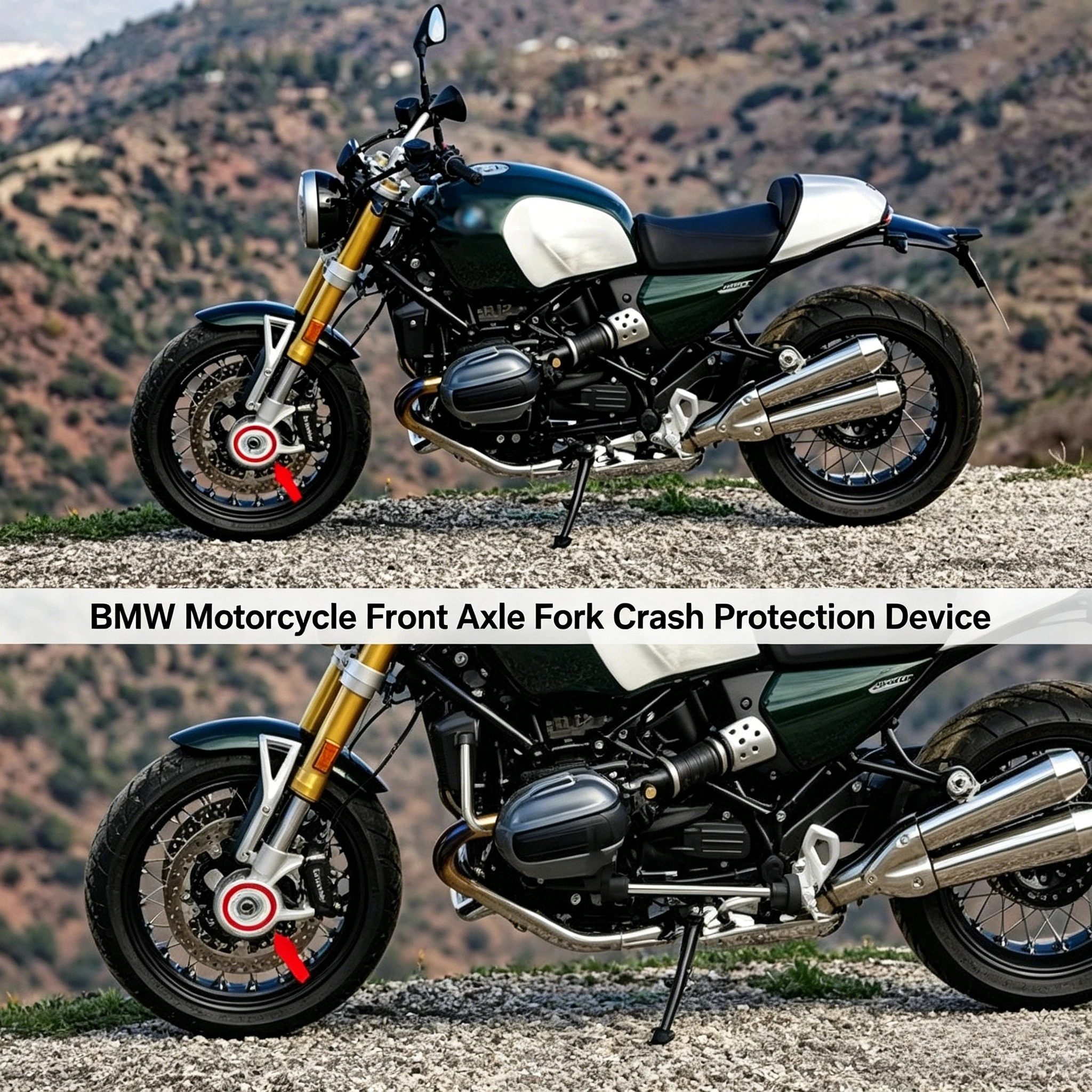 For BMW R 12 NINE T R12 NINET R12 2023 -2025 Motorcycle Front Wheel Axle Fork Crash Slider Protection