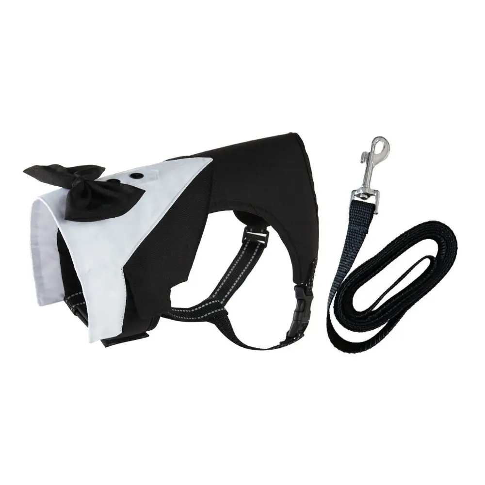 

Polyester Tuxedo Dog Harness Breathable with Traction Rope Pet Wedding Jacket Suit Dog Chest Strap Dog Bow Tie Suit Photograph