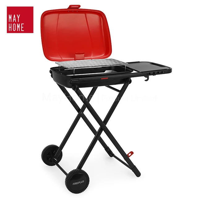 Garden Portable Foldable Camping Outdoor Barbecue BBQ Grills With Trolley Charcoal Barbecue Grill