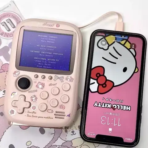 Hello Kitty Powerbank Minispel Bärbar Retro Handhållen Spelkonsol Mjukt Ljus Färgskärm Födelsedagsleksaker Flickpresenter 10 best sales Powerbank-spel - №10