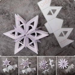 3D Christmas Snowflake Metal Cutting Dies New for Scrapbooking DIY Album Embossing Folder Paper Card Maker Template Stencils