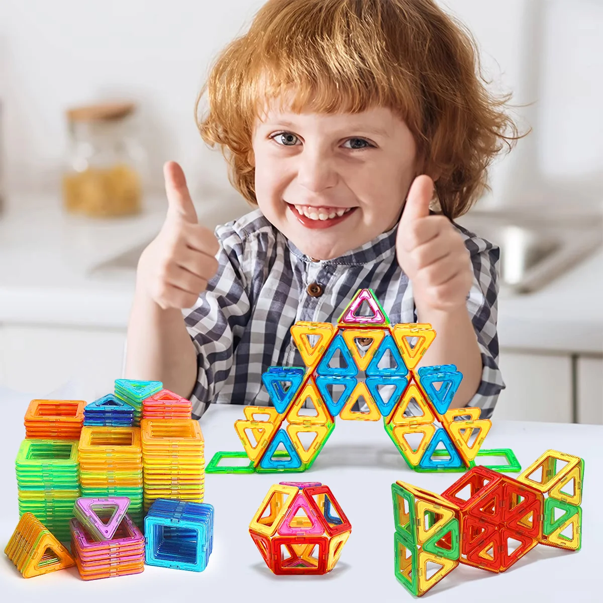 45/75/95PCS 자석 블록 - 어린이용 3D STEM 교육용 조립 장난감 다양한 모양의 자석 블록