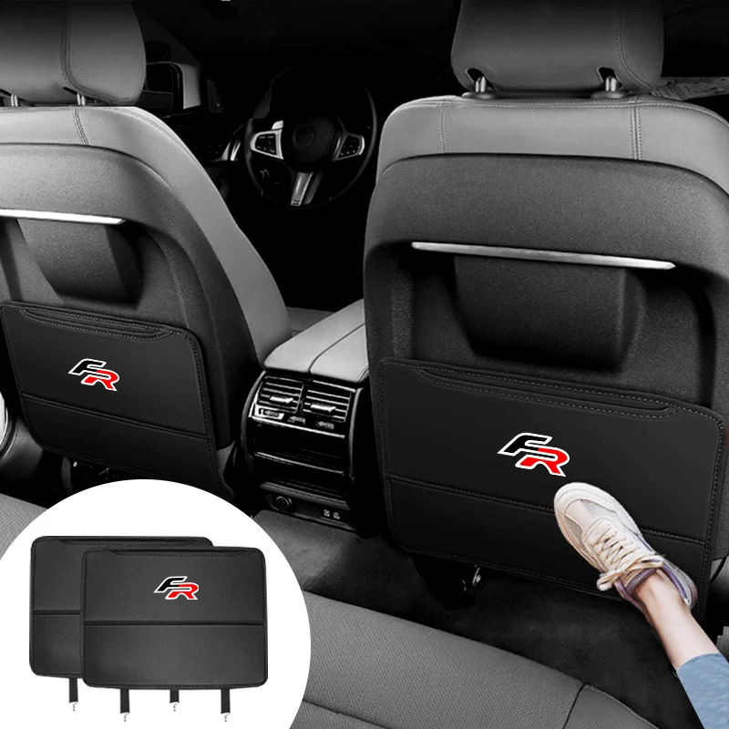 Leather Car Seat Backrest Anti-kick Pad Protector For Seat FR Exe 5f Mk2 Mk3 Alhambra Leon Ateca Arona Altea ltea Toledo Tarraco