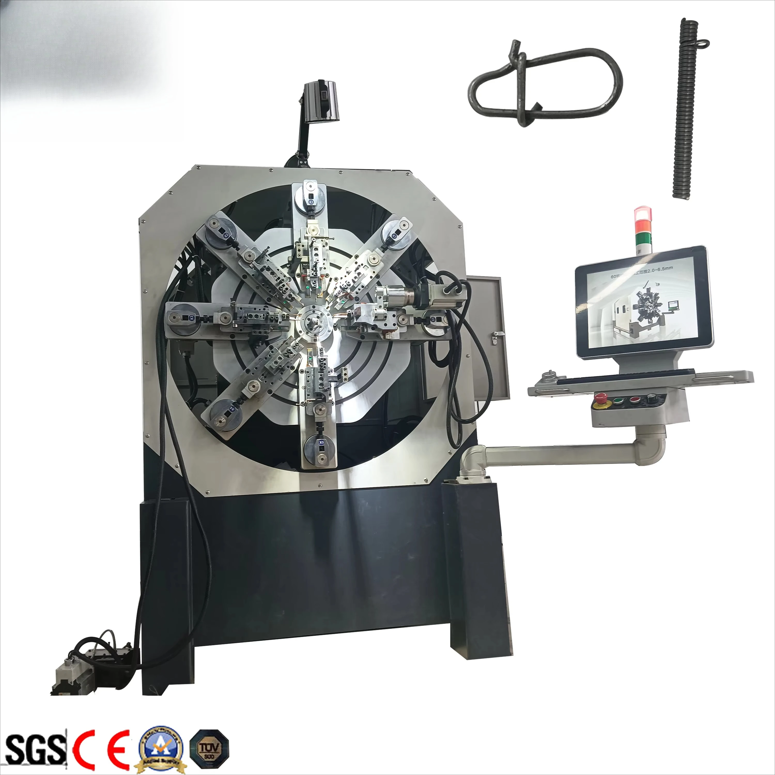 Chinese manufacturer automatic numerical control camless 0.4-4 mm spring winder 3D fish tool fish hook bending machine