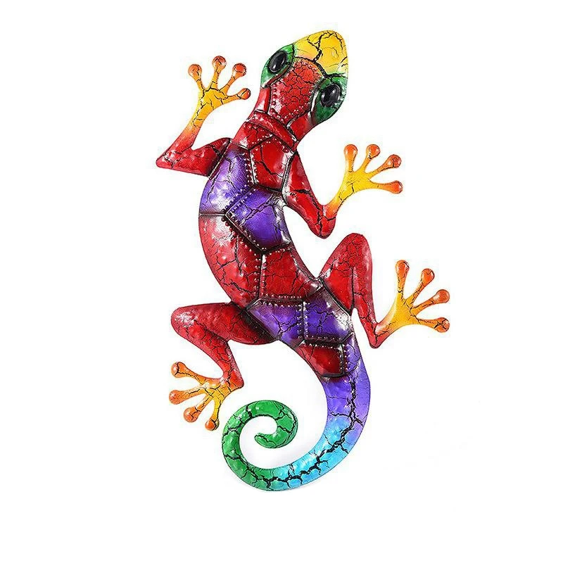 Metal Gecko Ornaments Yard Garden Decoration For Outdoor Statues Home Garden Wall Decor,C