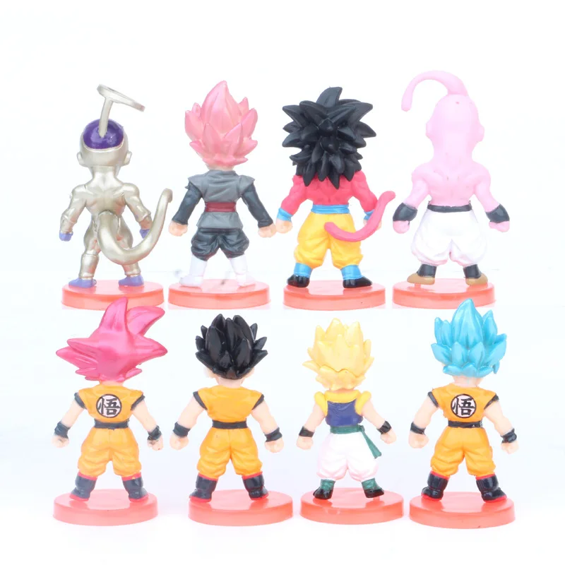 Figuras de acción de Dragon Ball Super Saiyan, Goku, Vegeta, muñecos de PVC DBZ, juguetes coleccionables hechos a mano, regalos para niños, 8 unidades por juego