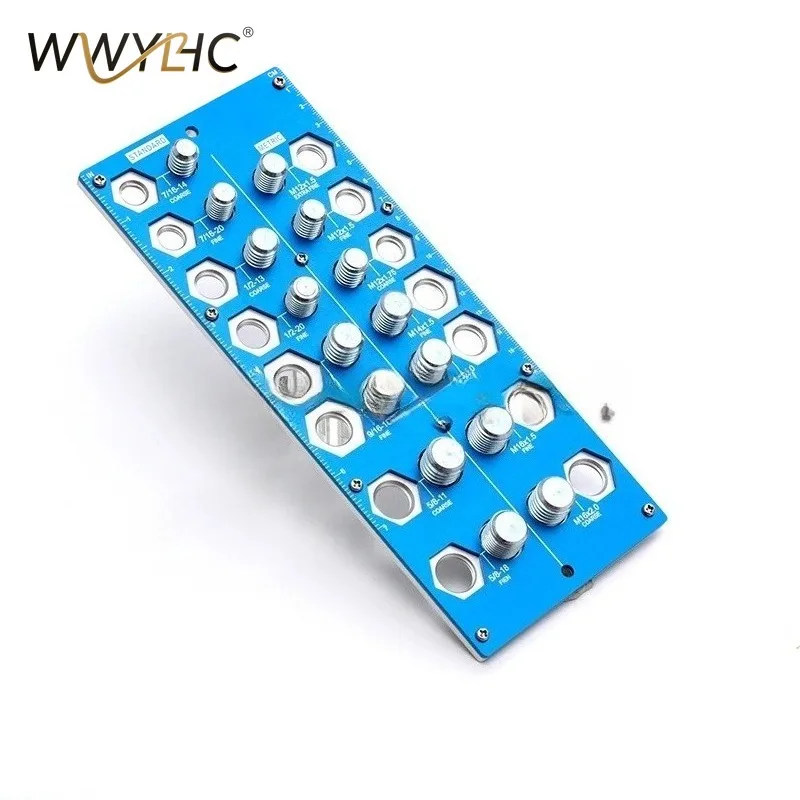 2 in 1 Nut and Bolt Thread Checker 38 Holes Bolt Size Thread Identifier Gauge Standard Metric Bolt Nut Gauge