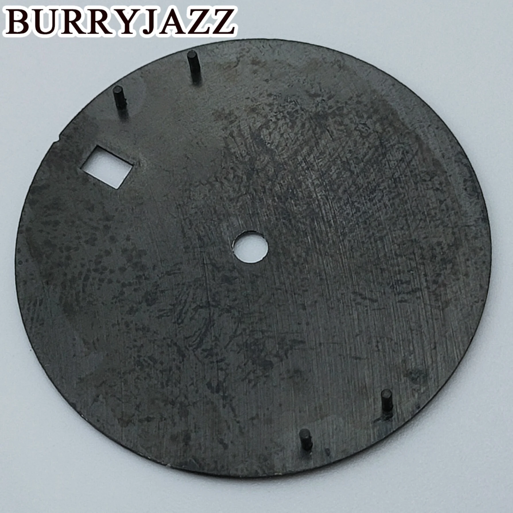 قرص ساعة Burryjazz مضيء ، بدون شعار ، قرص أسود ، ساعة 3: 00 ، علبة ساعة التاج ، NH35 ، 29