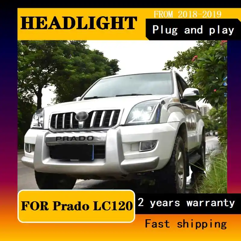 Car Styling for Head Lamp for Toyota Prado LED Headlight 2003-2009 Headlights LC120 DRL Turn Signal High Beam Angel Eye Projecto