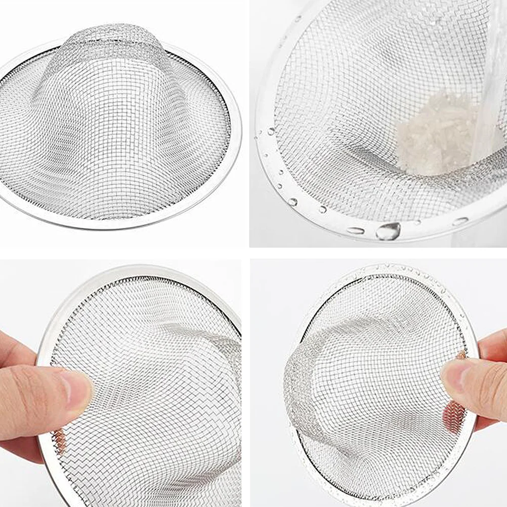 

4pcs Stainless Steel Mesh Sink Strainer Filter For Kitchen Bathroom Floor Drain Rustproof Garbage Hair Catcher Plumbing Tool