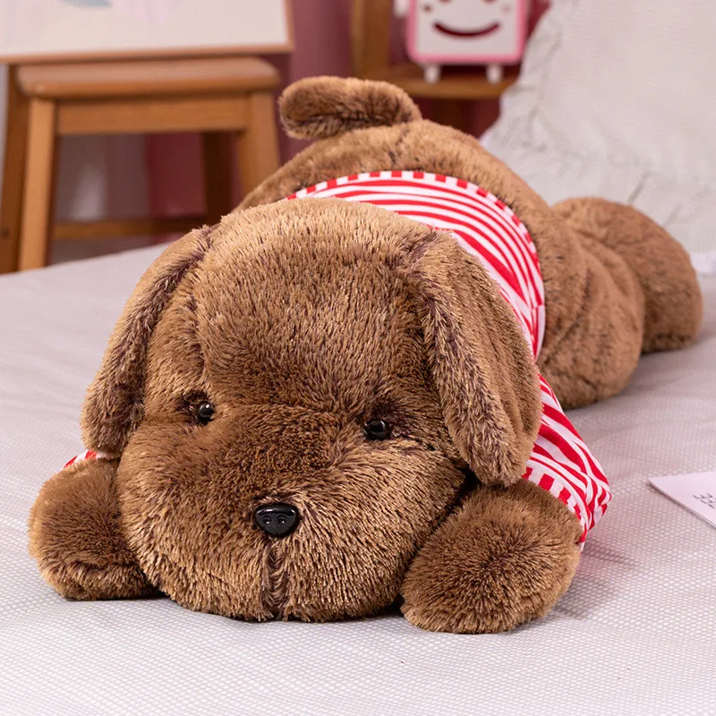 120CM Giant Kawaii Soft Down Cotton Dog Plush Pillow Doll Stuffed Pet Doll Baby Sleep Pillow Accompany Gift for Girlfriend