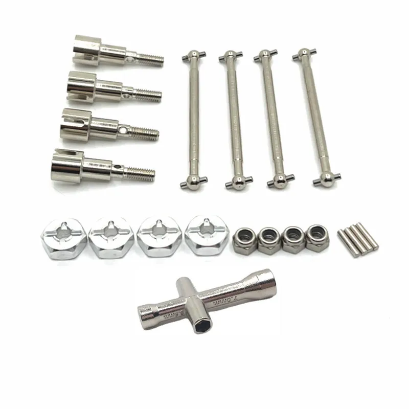 Wheel Axle Cup Dog Bone for SCY 1/16 JJRC Q117 W130 W141 Brushed Motor Metal Upgrade Parts Kit RC Car OP Accessories