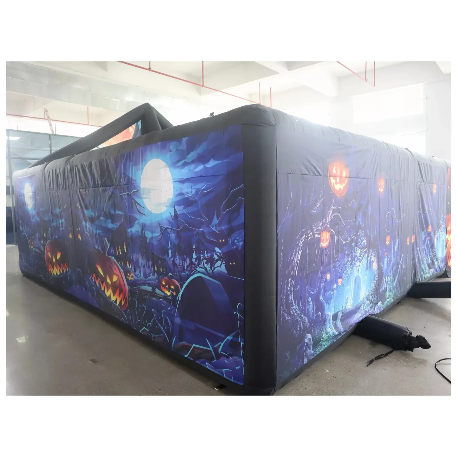 Large Haunted Castle Gable Facade Open Top Inflatable Maze 6X6m 20X20ft with Blower Sports Events Exciting Party Events Events