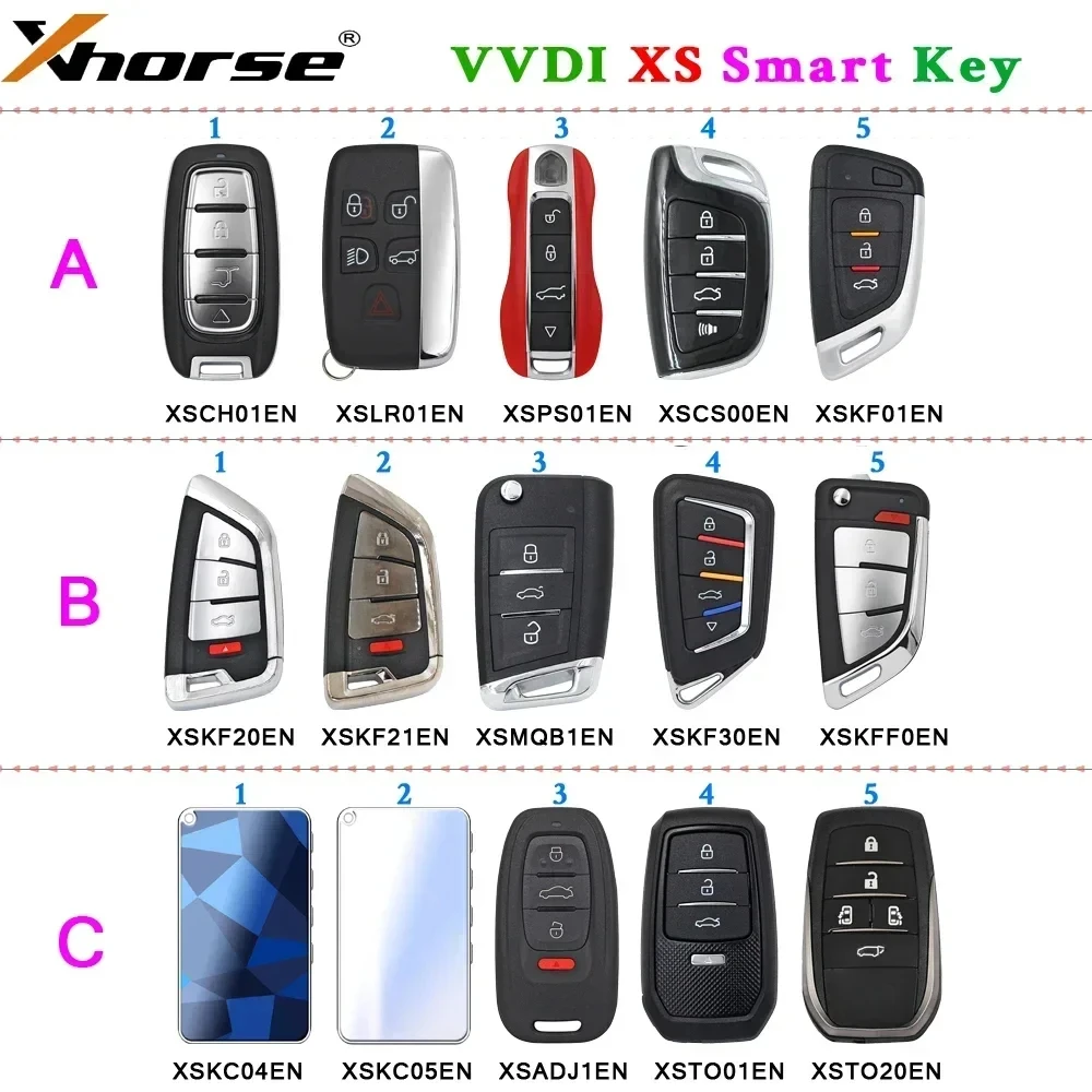 Xhorse VVDI XM38/XS Smart Key XSLR01EN XSCH01EN XSPS01EN XSKFF0EN XSTO01EN XSTO20EN XSCS00EN XSKF01EN XSKF20EN XSKF21EN XSMQB1EN