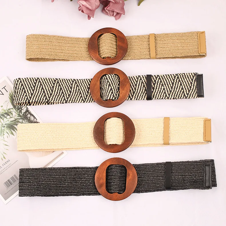 Versatile jeans belt for women no need for perforated canvas belt women's woven elastic student decorative belt