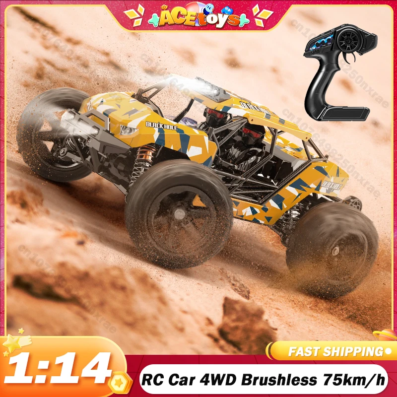 

1/14 Super RC Car 4WD Brushless High Speed Off Road High-speed 75km/h Truck Racing Drift Climbing RC Vehicle Toys for Boys Gift