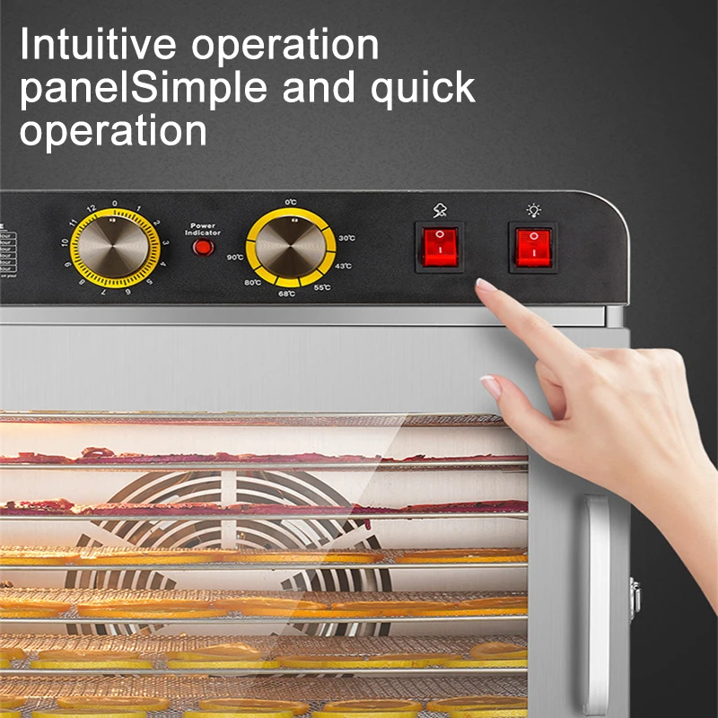 30-90℃ Temperature Control Fruit and Vegetable Commercial Dryer Machine 10 Layers Meat Food Dehydrator