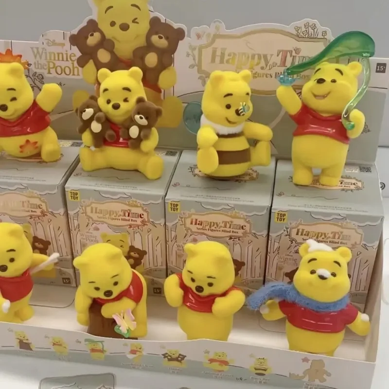 

Оригинальные фигурки Disney Winnie The Pooh Happy Time серии, слепая коробка, милые модные игрушки, коллекционная кукла, украшение для дисплея