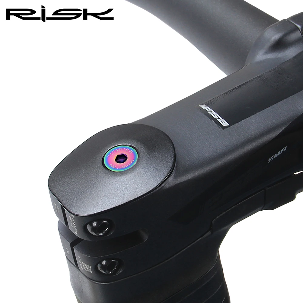RISK Titanium Bolts M6 x 30 35 40 50mm Allen Key MTB Road Bike Taper Head Screw Bicycle Headset Cap Fixing Bolts Rainbow Gold