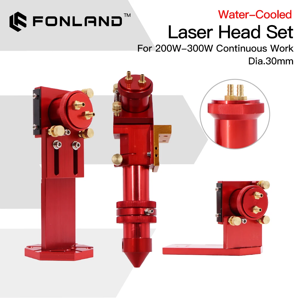 

Fonland CO2 Laser Head Full Set with Water Cooling Mirror Dia 30mm Lens 25mm Focal Length 50.8/63.5mm For Engraving Machine