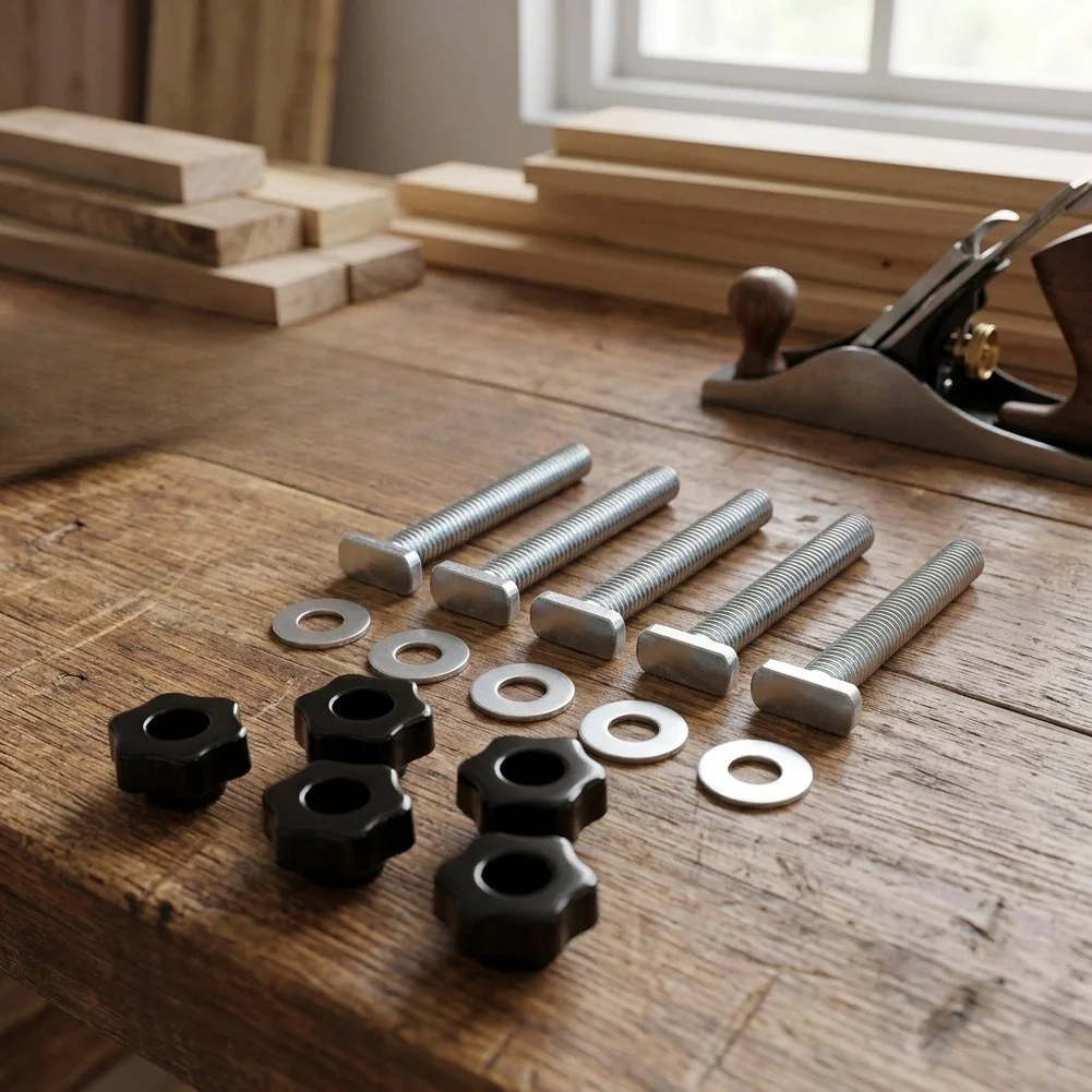 Woodworking Clamp Bolt T Slot Slider Bolt Tool Free Adjustment Seamless Track Insertion For Miter Track Systems