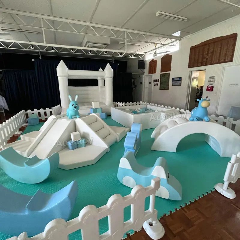 

Mobile Commercial Pastel Blue Toddler Indoor Playground Soft Play Equipment For Kids Parties Shopping Mall School