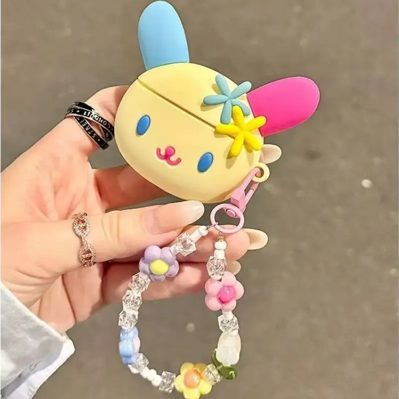

Sanrio Usahana Silicone Earphone Case for Airpods Little Bunny Beads Pendant Portable Protective Cover for Bluetooth Devices