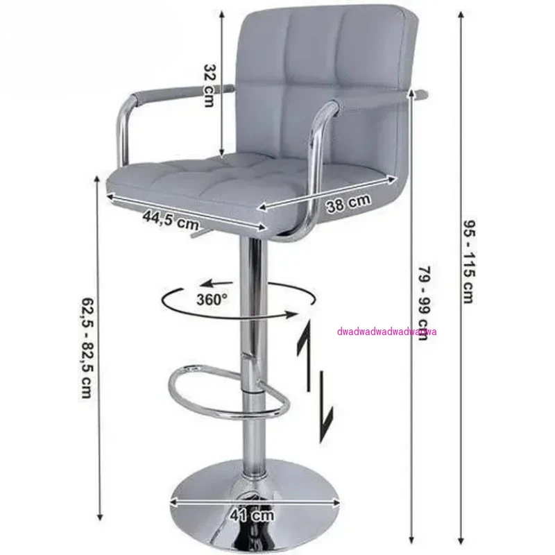 

Modern Adjustable Luxury High Back PU Leather Swivel Counter Height Tall Barstool Bar Chairs Stool with Back Rest Arms