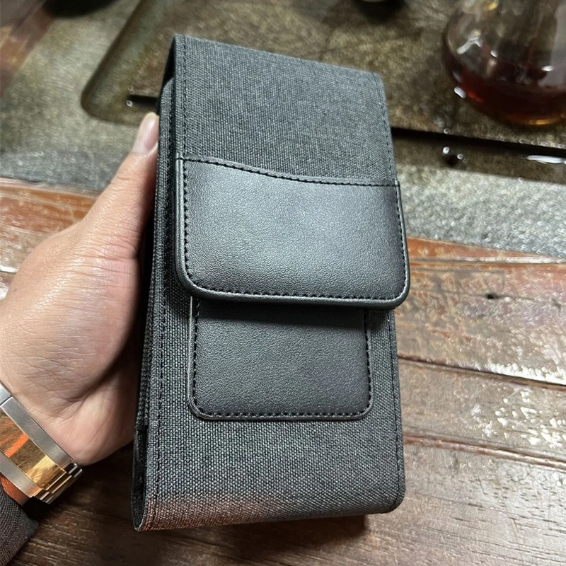 

Nylon Cloth Leather Phone Pouch For Asus ROG Phone 9 FE Belt Waist Holder Bag Card Phone Case ROG Phone 9 FE 8 7 6 5s 9 Pro Capa