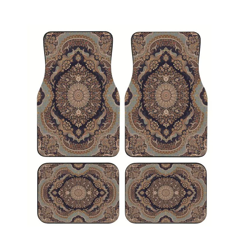 

Oriental Persian Style Car Floor Mats 4pcs Vintage Pattern Non-slip Waterproof Foot Pads for All Cars