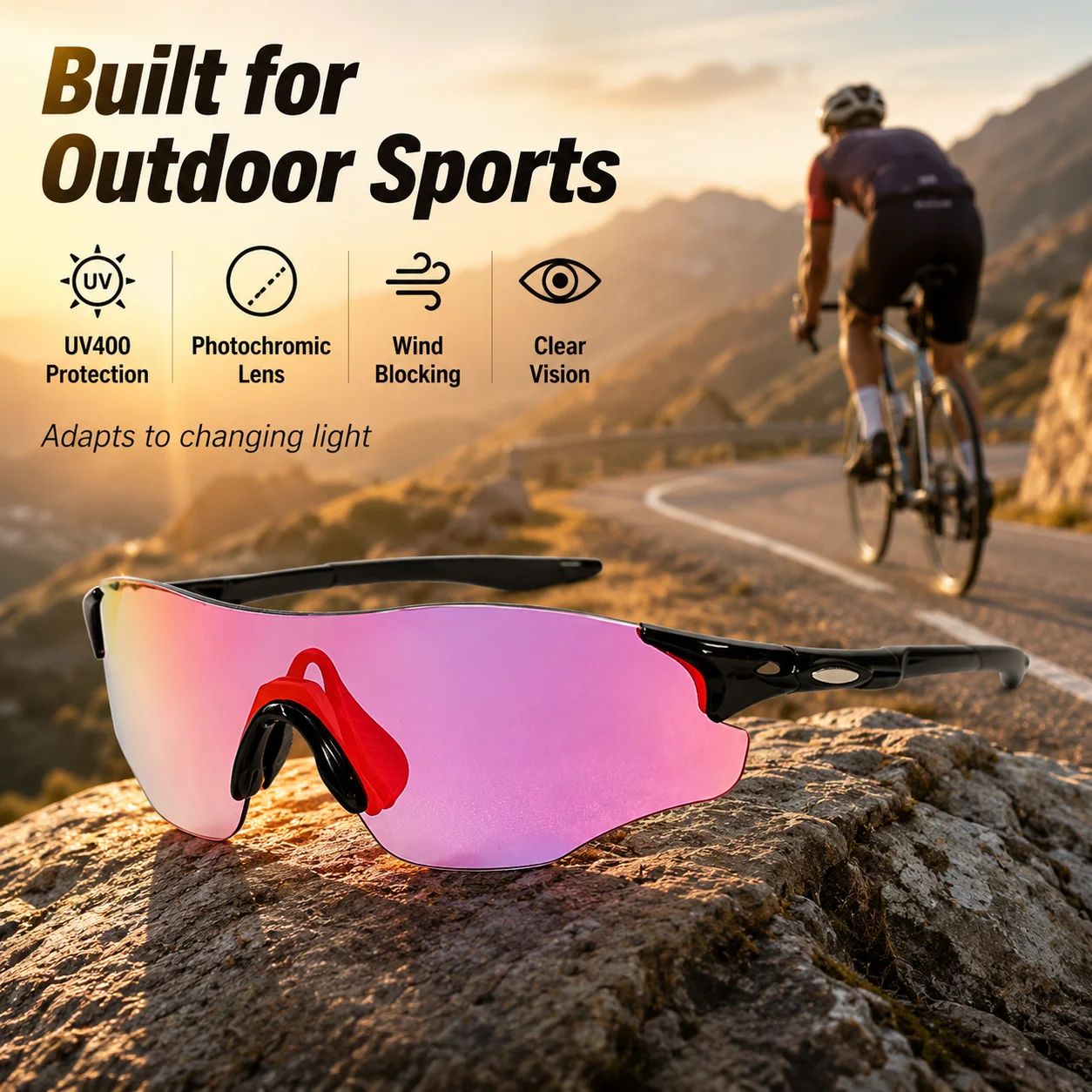 BEAU FIVE Polarized Cycling Sunglasses Men Women UV400 Rimless Mirror Lens MTB Bike Running Fishing Sport Glasses Eyewear Style