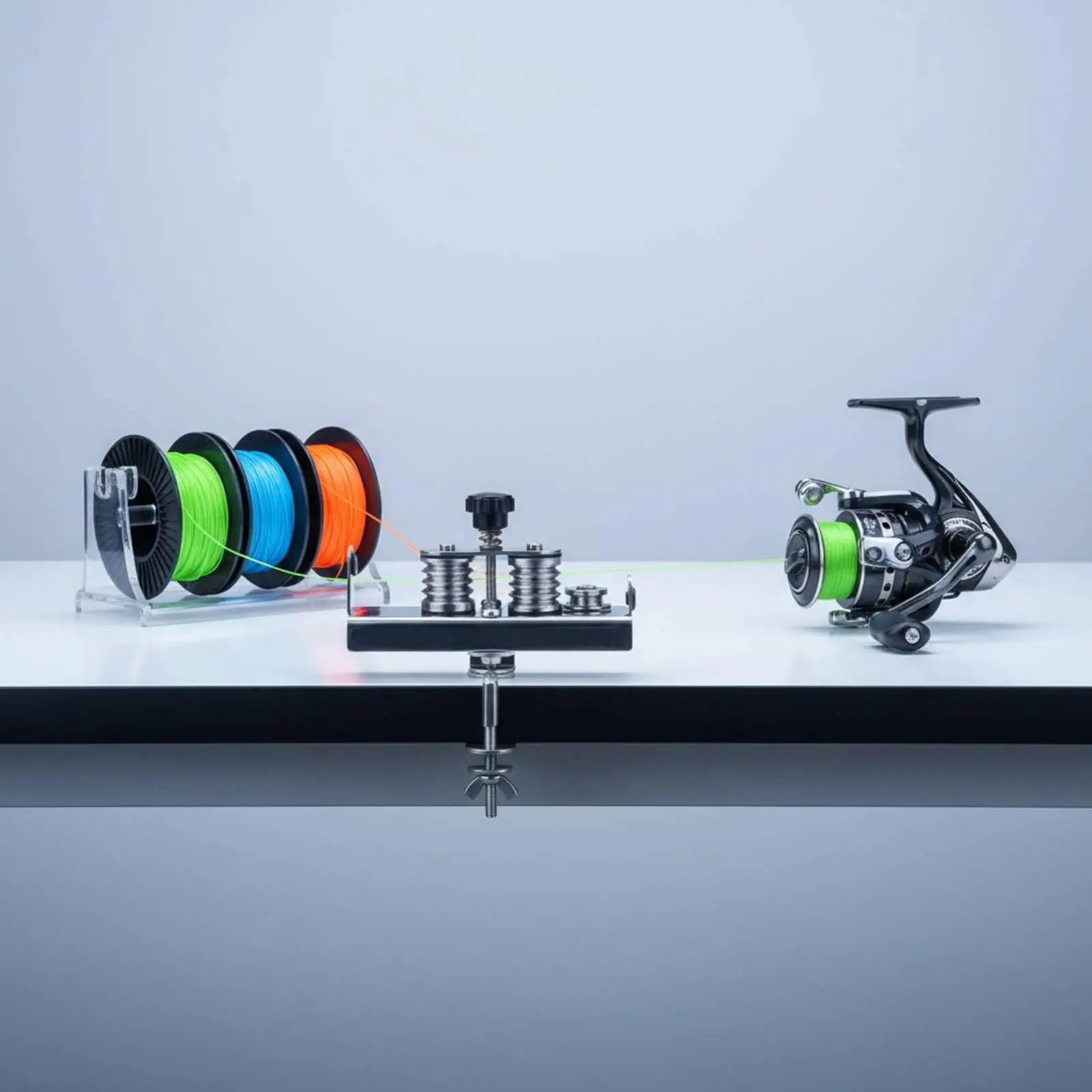 Fishing Line Counter Spool Tensioner Stainless Steel Line Winder Station for Consistent Reel Spooling