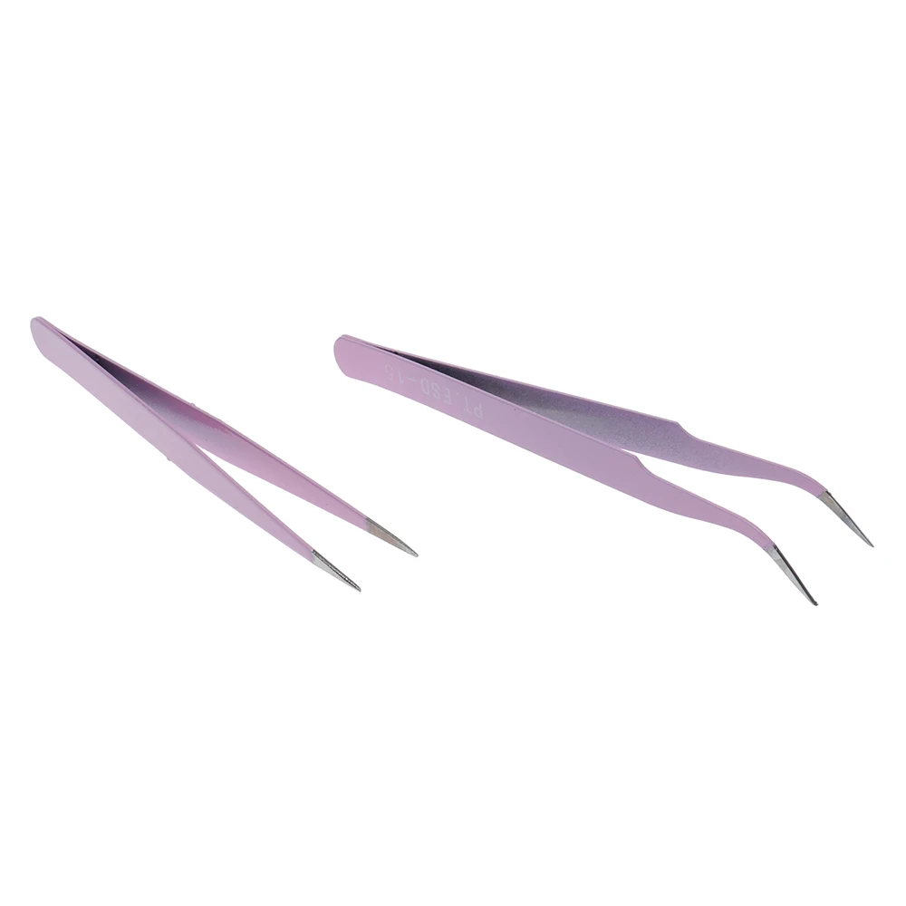 Wimperextensions Pincet Roestvrijstalen Nail Art Tangen Roze Rechte Bocht Pincet Antisliphandvat Roestvrijstalen pincet