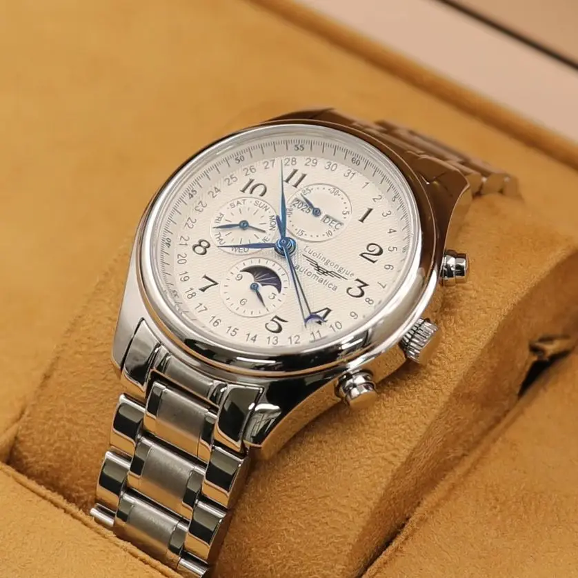

Top Luxury Master Watchmaker Eight-Hand Moon Phase Fully Automatic Mechanical Watch Men's Watch Fashionable Business Casual Versatile Stylish High-End Watch for Men, Top Choice for Gift-Giving Brand-Name Watch