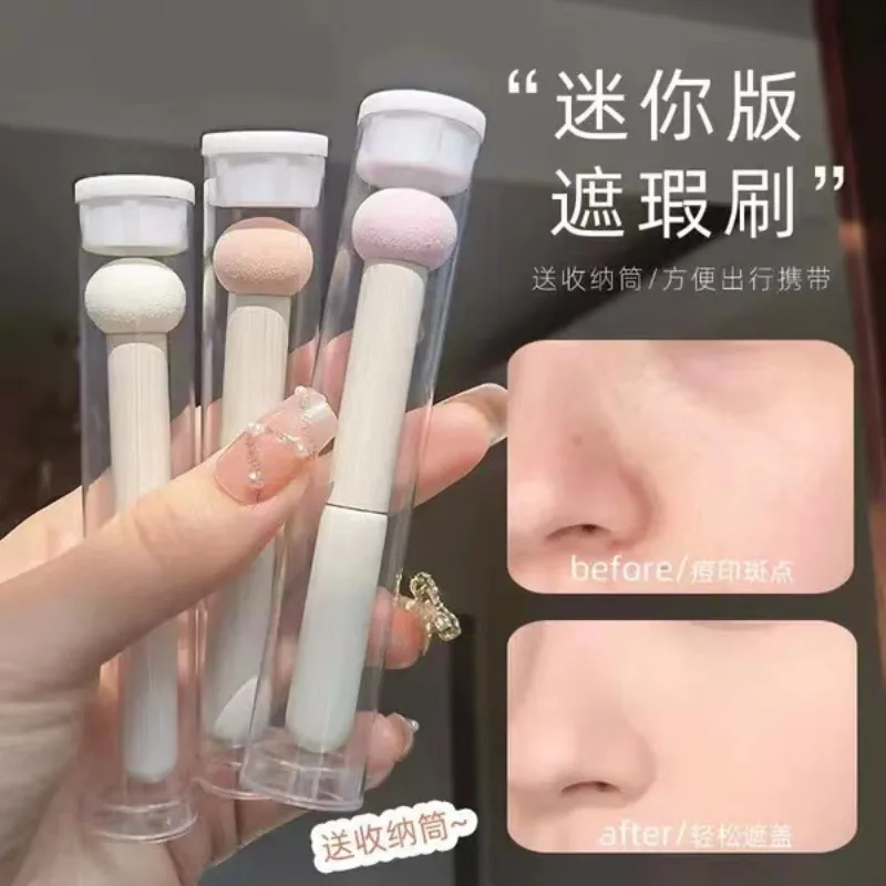 1PCS Halo Dye Kurzen Griff Mini Runde Kopf Concealer Tragbare Pilz Kopf Concealer Eyering Akne Druck Kosmetische Werkzeug