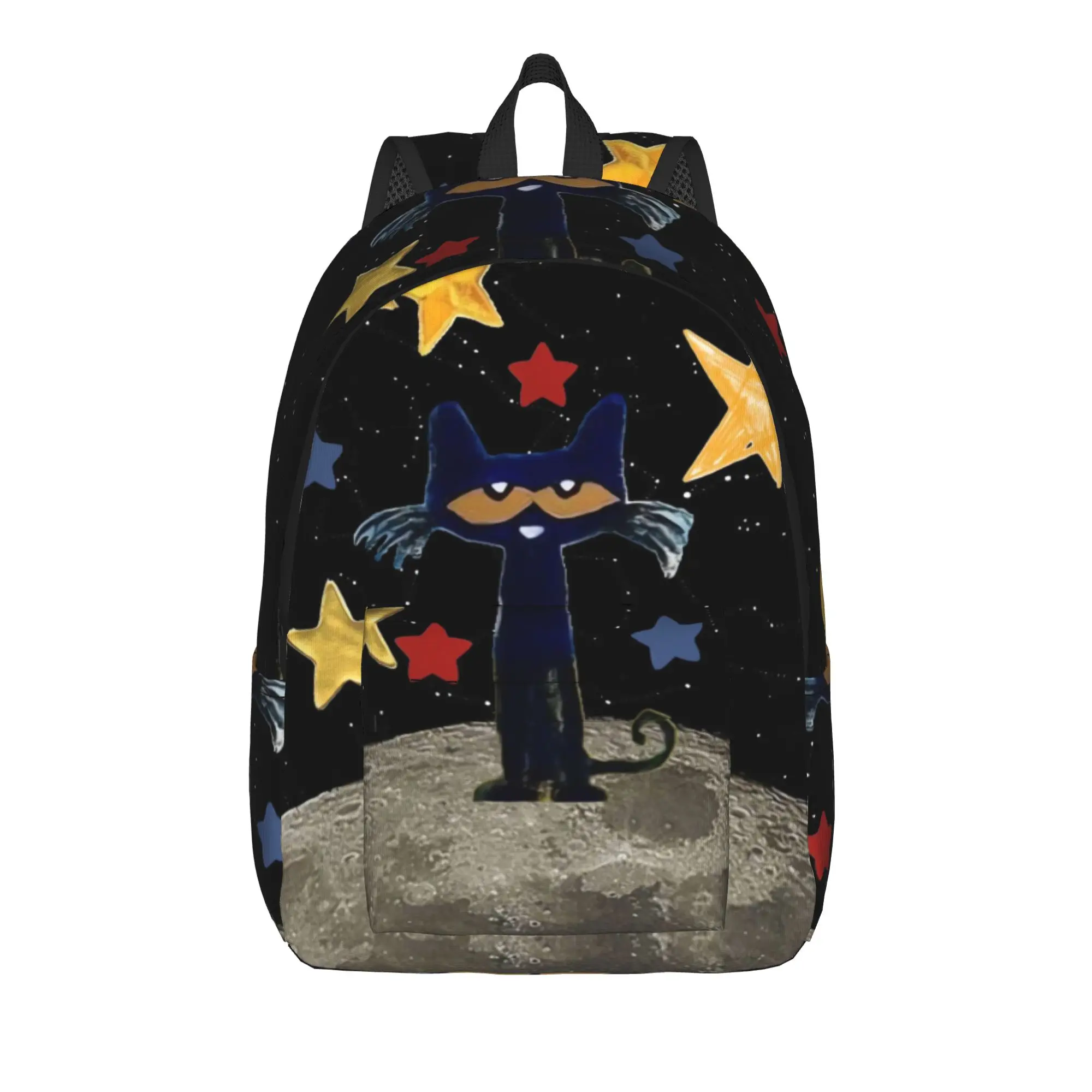 Pete the Cat and His White Shoes Backpack  Youth Polyester Daily Backpacks Large Casual High School Bags Rucksack