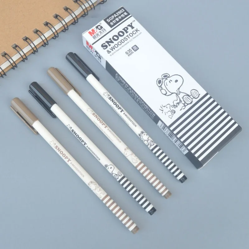 

36pcs/lot Kawaii Snoopy Gel Pen Cute 0.5mm Black Ink Signature Pens Promotional Gift School Supplies