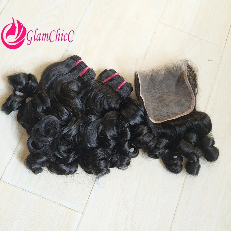 

Вьетнамские волосы премиум-класса 12A, 8-24 дюйма, двойная вытяжка, человеческие волосы Funmi Wave, плетение с 3 пучками, 4x4, кружевная застежка, 100% необработанная