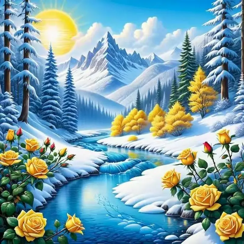 

GATYZTORY 5D DIY Diamond Mosaic River New Arrival Painting Mountain Landscape Picture Rhinestones Tree Embroidery Handmade Gift