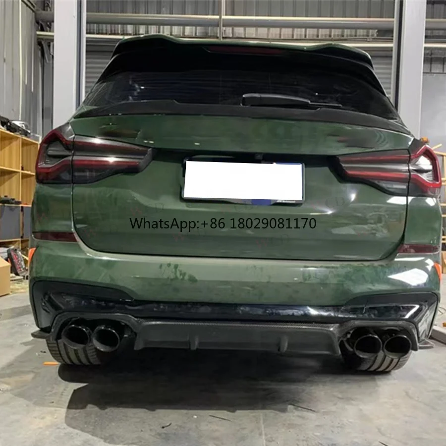 Body Kits para BMW F97 X3M, estilo 3D, fibra de carbono, amortecedor dianteiro, lábio, saia lateral, difusor traseiro, kit de carroceria, 2020