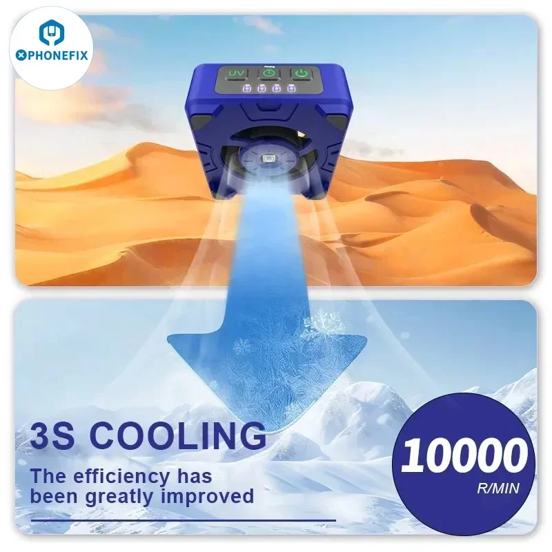 Monteur CUV-3 UV-Uitharding Lamp Universele Verstelbare Snelle Koeling Warmte Dissipatie Rookafzuiging Ventilator Voor Telefoon Pcb Reparatie Tool