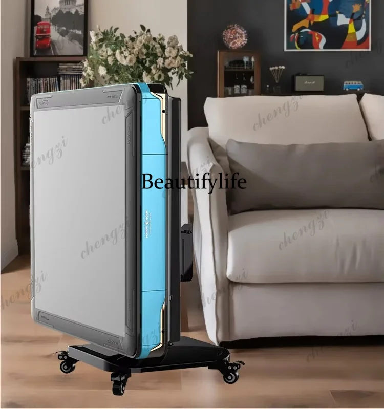 Automatic Folding Wheeled Dining Table Dual-Use Household Four-Port Mute Mahjong Table