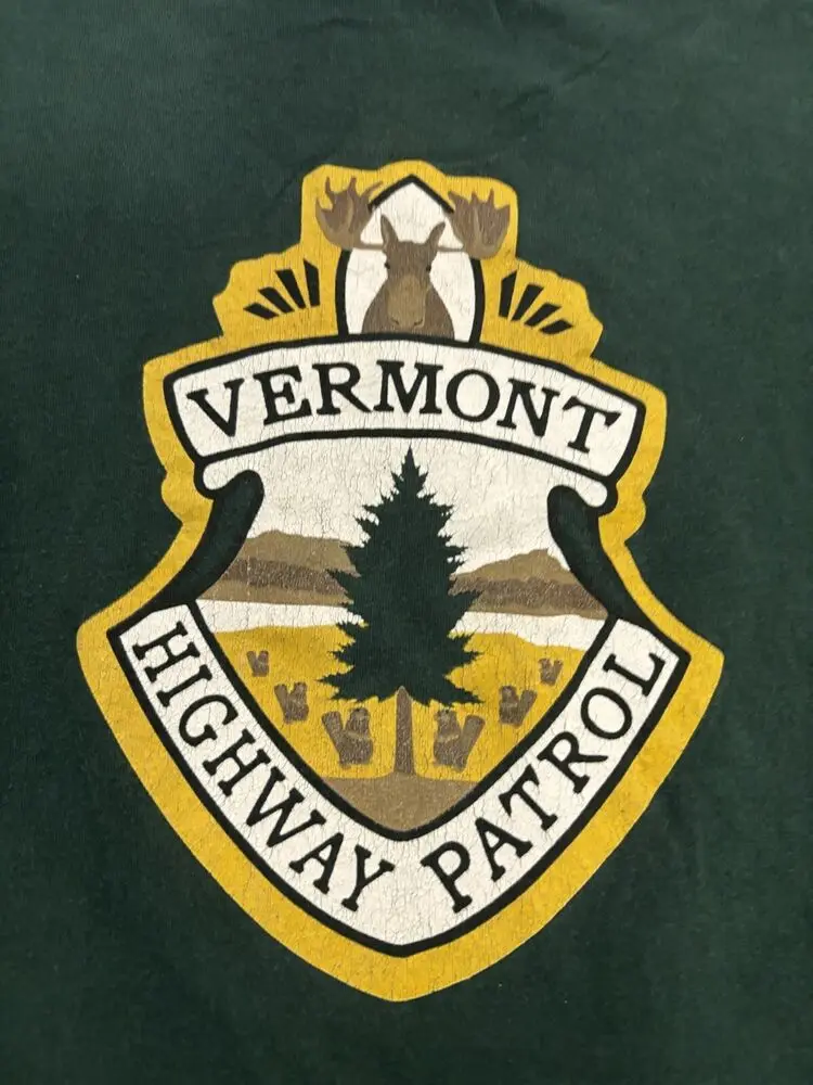 Vermont Highway Patrol T Shirt Adult Size XL Green Outdoors