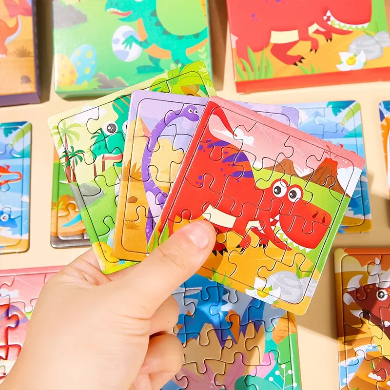 10 Boxes Jungle Dinosaur Theme Paper Jigsaw Puzzle Toys for Kids Boy Dino theme Birthday Party Favors Pinata Filler School Prize