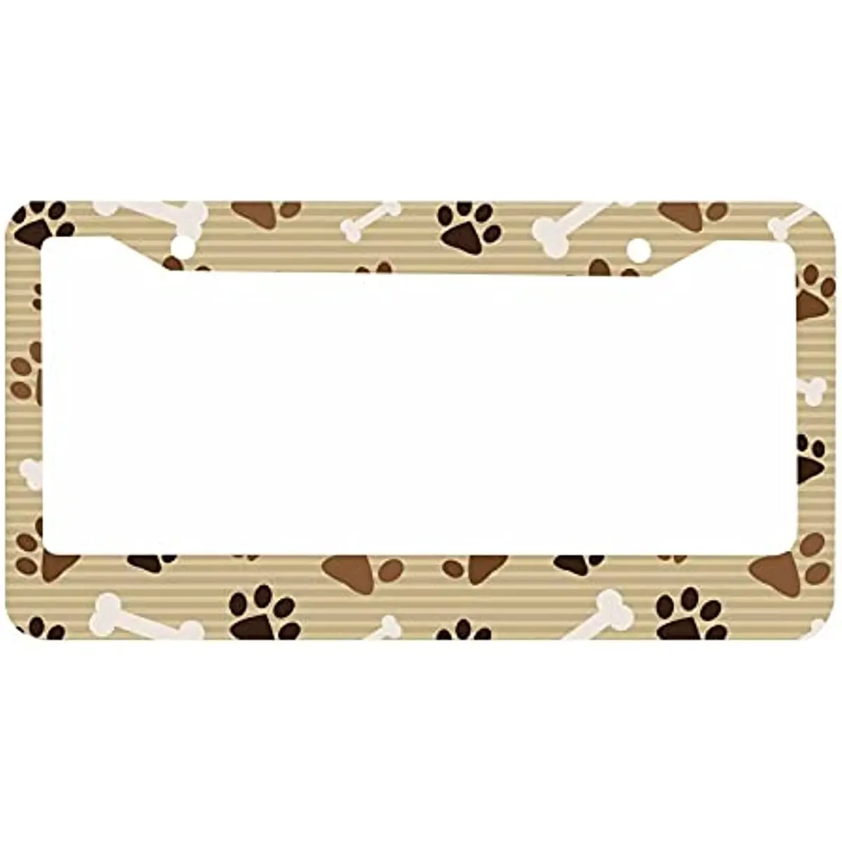 Dog Paws Decorative License Plate Frame Bone Print Car Tag Cover Aluminum Auto License Plate Holder for Men Women Vehicle