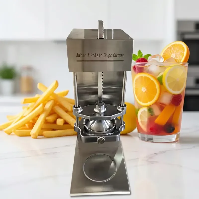 for Replaceable Mold 2 in 1 Juicer Potato Slicing Machine Stainless Steel Small Movable Catering Processing Machine