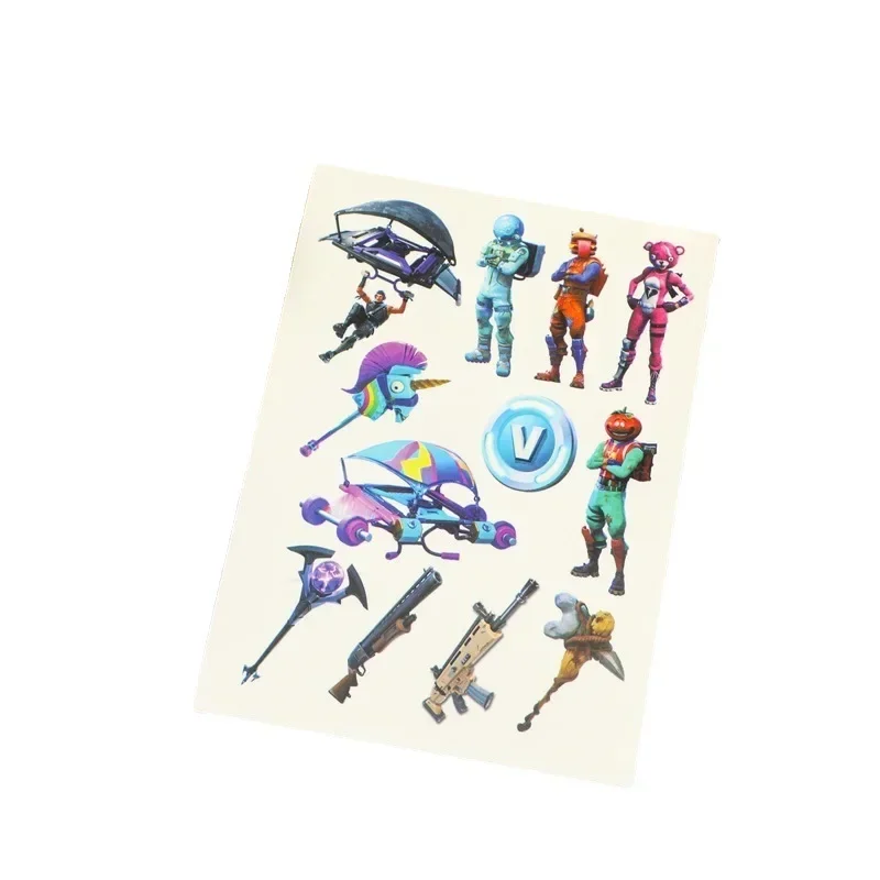 Fortnite Tattoo Stickers Action Character Toy Skin Decoration Children Girl Boy Christmas Birthday Gift  Random 1pcs