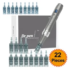 Микроигольная ручка Dr pen Ultima M8, электрическая Беспроводная микроигольная ручка Dermapen M8 с 22 картриджами, микроигольная Машинка для ухода за кожей